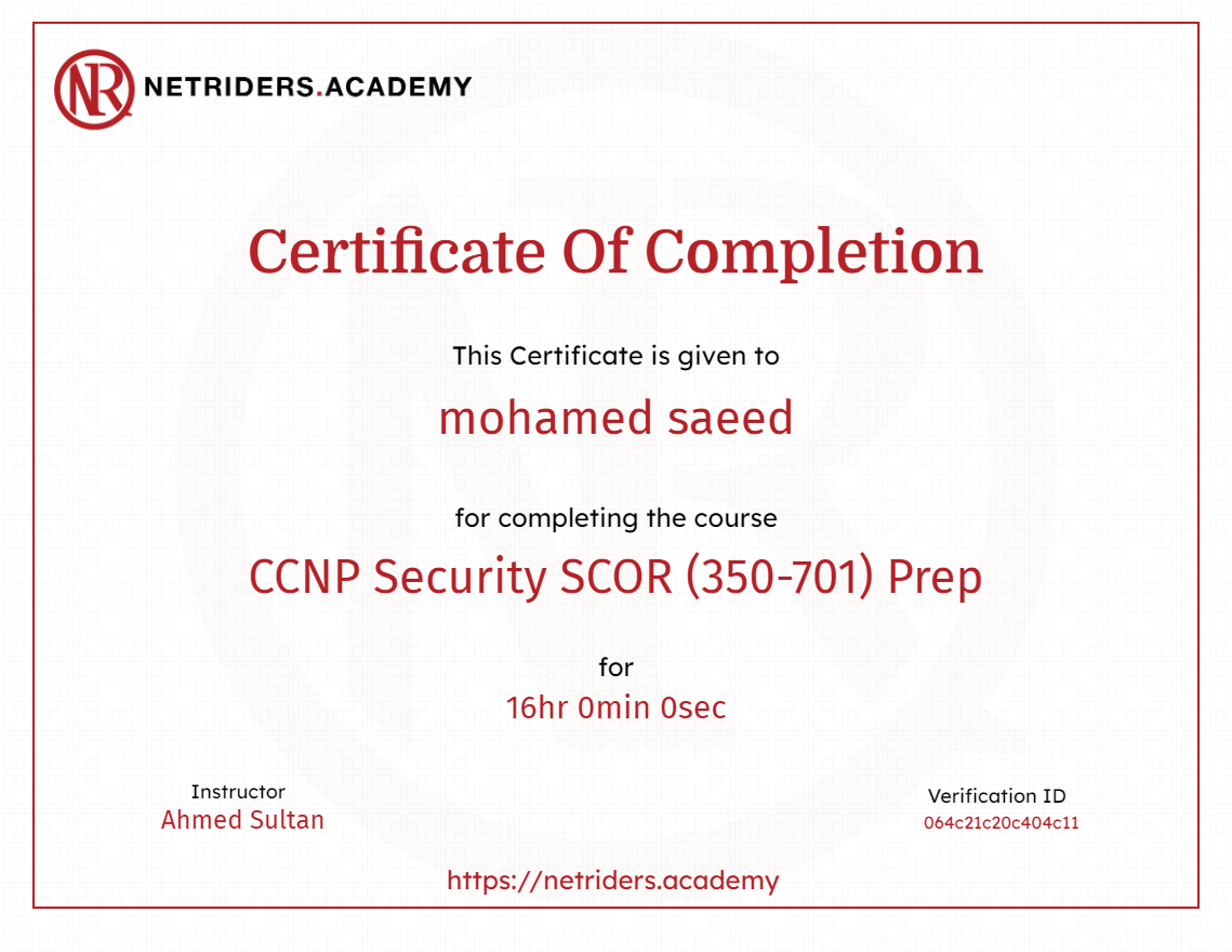 CCNP Security SCOR Prep